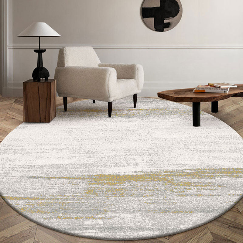 Grey Tie-Dye Print Area Carpet Modern Polyester Area Rug Easy Care Washable Rug for Home Decor