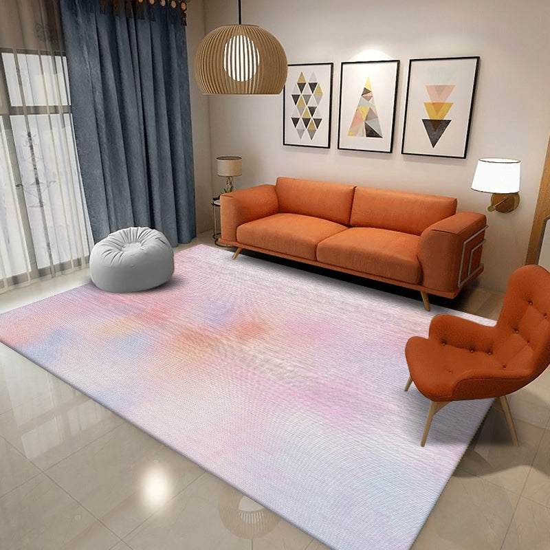 Tapis nordique noir en Polyester, bloc de couleur, avec envers antidérapant, pour la décoration de la maison