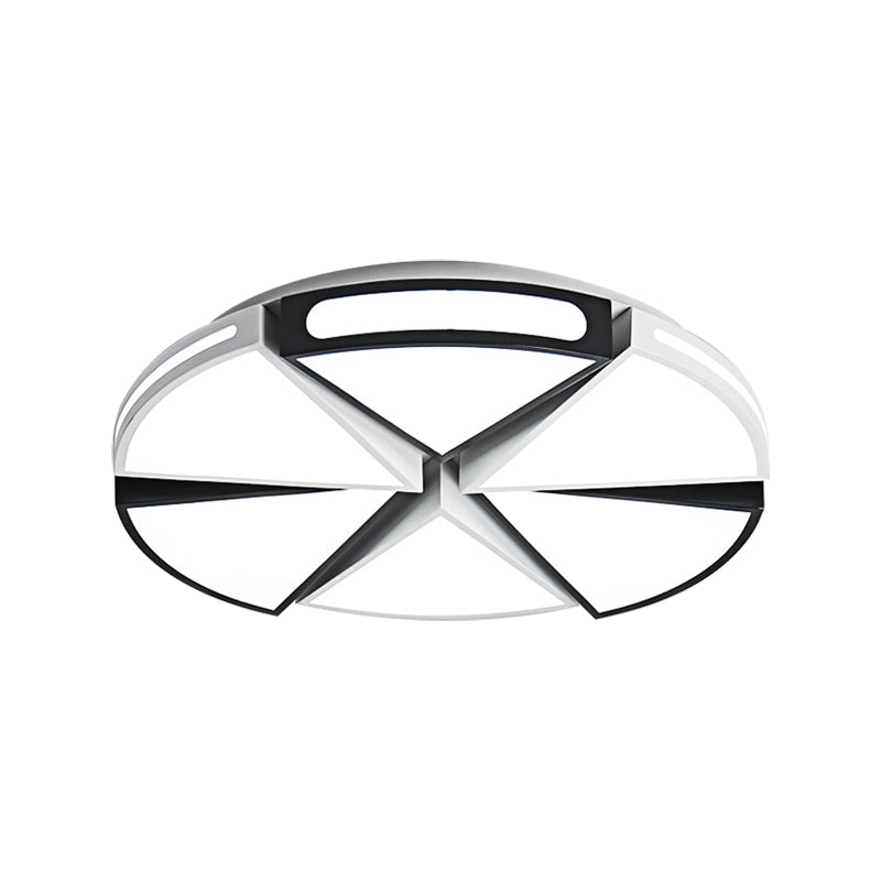 Wit/wit en zwarte ronde plafondlamp voor keuken, metalen 16"/19,5" plafondlampen inbouw