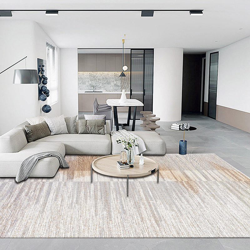 Grey Modern Area Carpet Tie-Dye Print Polyester Area Rug Non-Slip Backing Rug for Living Room