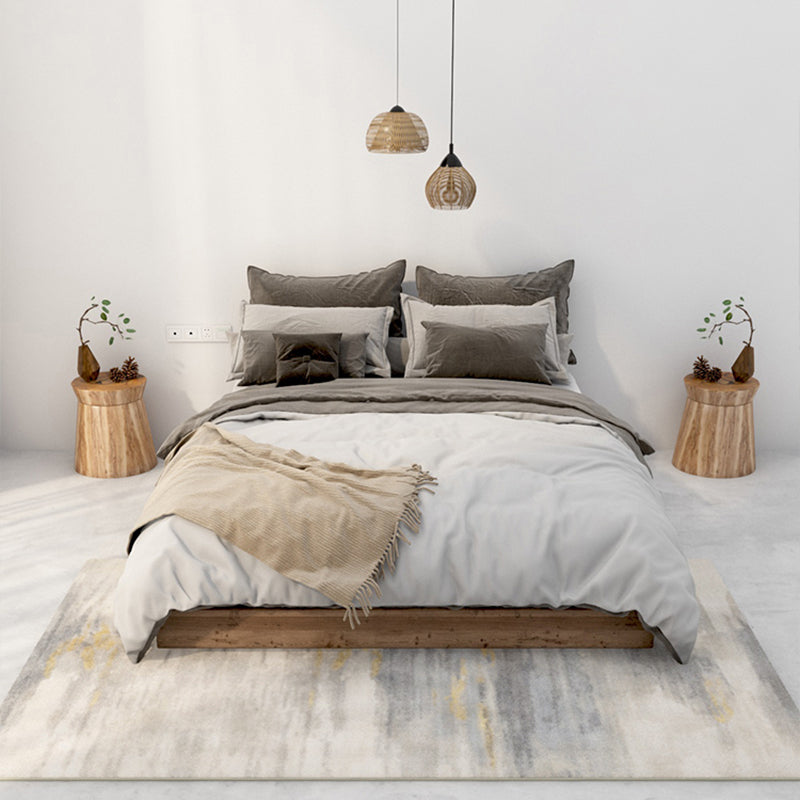 Tapis moderne Beige en Polyester, bloc de couleur, avec support antidérapant, pour la décoration de la maison