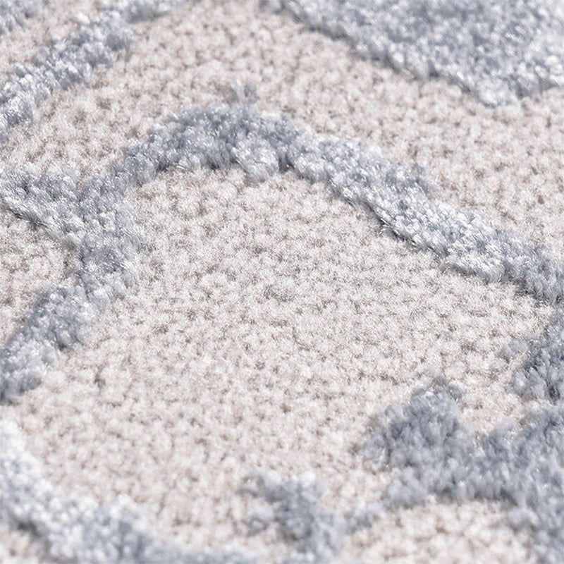 Grey Modern Area Carpet Tie-Dye Pattern Polyester Area Rug Easy Care Washable Rug for Living Room