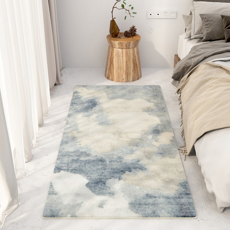 Light Grey Modern Carpet Polyester Color Block Carpt Non-Slip Backing Carpet for Living Room