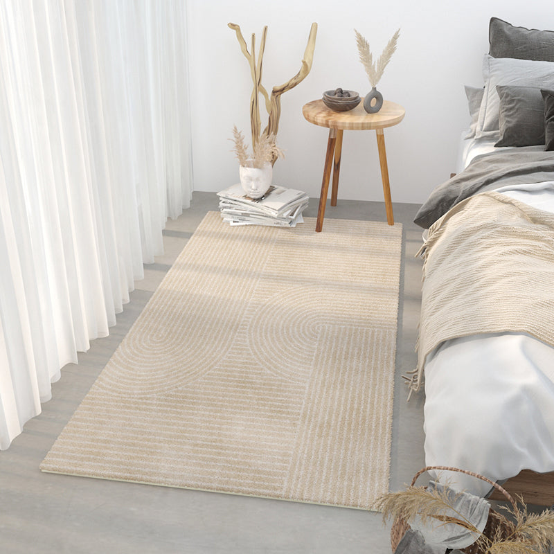 Grey Modern Area Carpet Color Block Polyester Area Rug Stain Resistant Rug for Bedroom