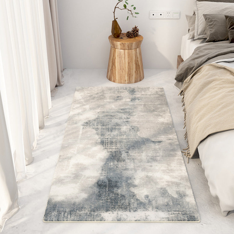 Grey Modern Carpet Polyester Graphic Carpet Non-Slip Backing Carpet for Living Room