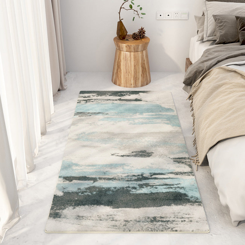 Grey Modern Carpet Polyester Graphic Carpet Non-Slip Backing Carpet for Living Room