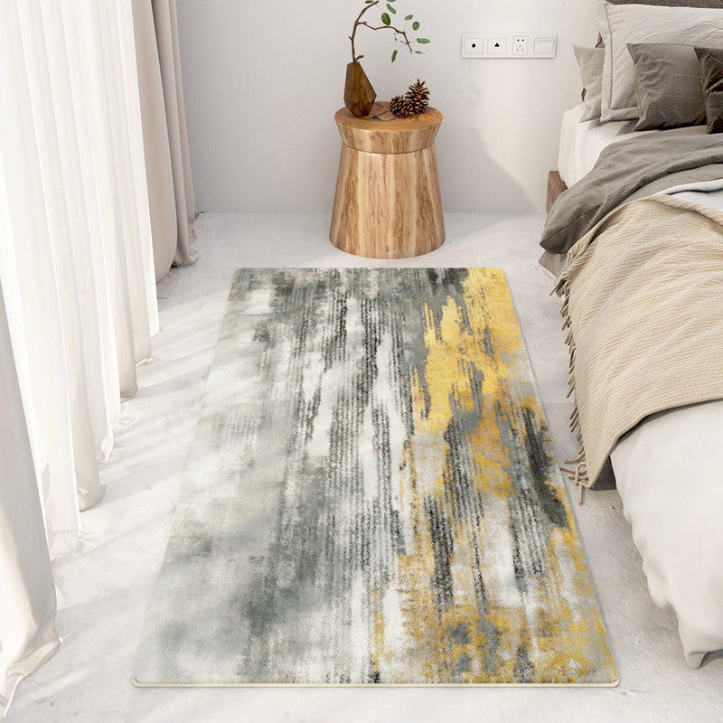 Grey Modern Carpet Polyester Graphic Carpet Non-Slip Backing Carpet for Living Room