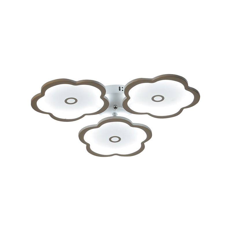 3/6/9 Heads Unique Flower Ceiling Fixture Modern Iron Acrylic White Ceiling Lights for Indoor
