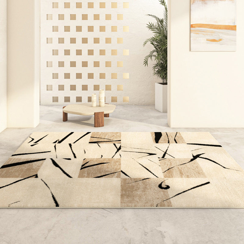 Light Pink Casual Rug Polyester Color Block Rug Washable Indoor Rug for Living Room