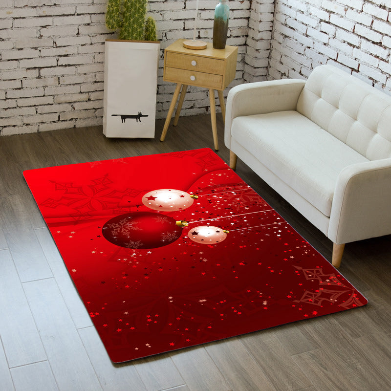 Light Yellow Modern Carpet Polyester Snowman Carpet Stain Resistant Carpet for Living Room