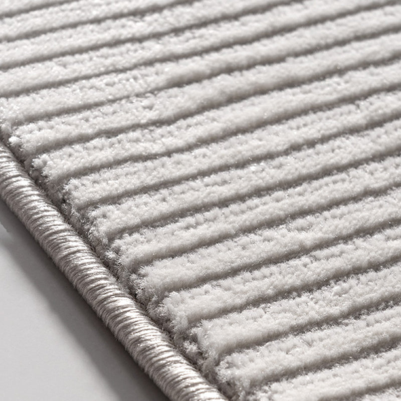 Grey Living Room Area Carpet Pure Color Polyester Area Rug Easy Care Washable Rug