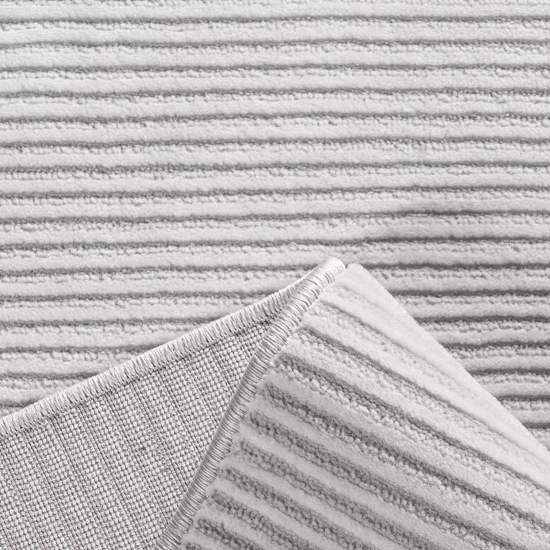 Grey Living Room Area Carpet Pure Color Polyester Area Rug Easy Care Washable Rug