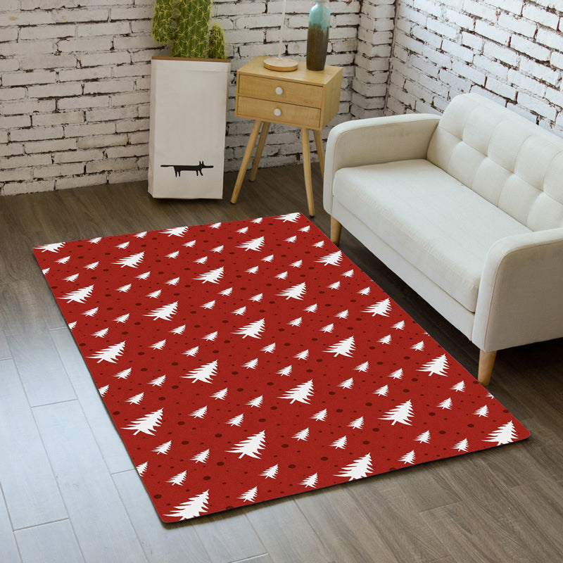 Green Modern Carpet Polyester Christmas Decoration Carpet Washable Carpet for Home Decor