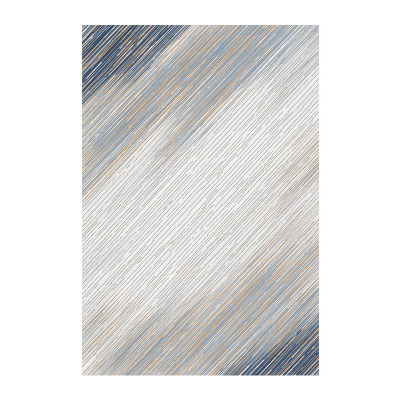 Blue Moedern Area Carpet Tie-Dye Pattern Polyester Rug Easy Care Area Rug for Living Room