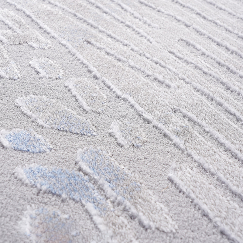 Blue Moedern Area Carpet Tie-Dye Pattern Polyester Rug Easy Care Area Rug for Living Room