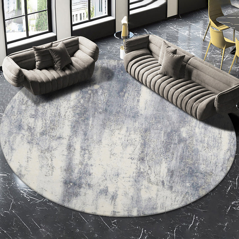 Grey Modern Area Carpet Tie-Dye Pattern Polyester Area Rug Easy Care Washable Rug for Home Decor