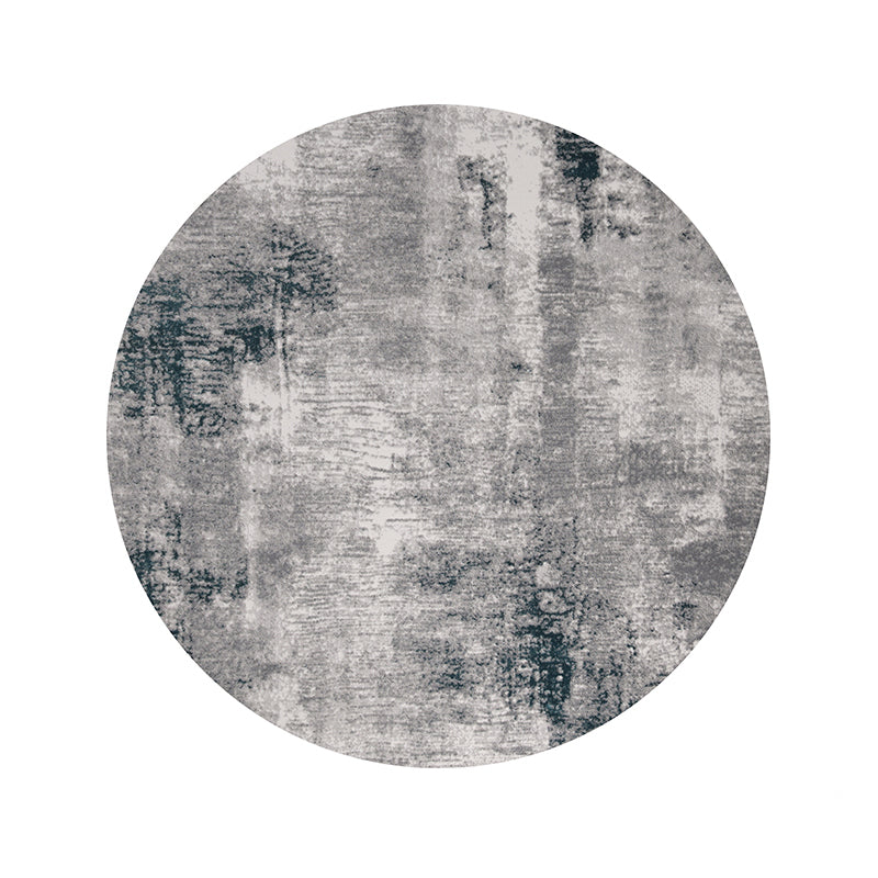 Grey Modern Area Carpet Tie-Dye Pattern Polyester Area Rug Easy Care Washable Rug for Home Decor