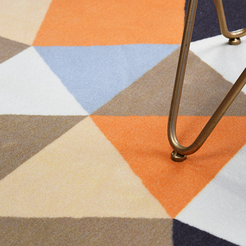 Grey Modern Area Carpet Tie-Dye Pattern Polyester Area Rug Easy Care Washable Rug for Home Decor