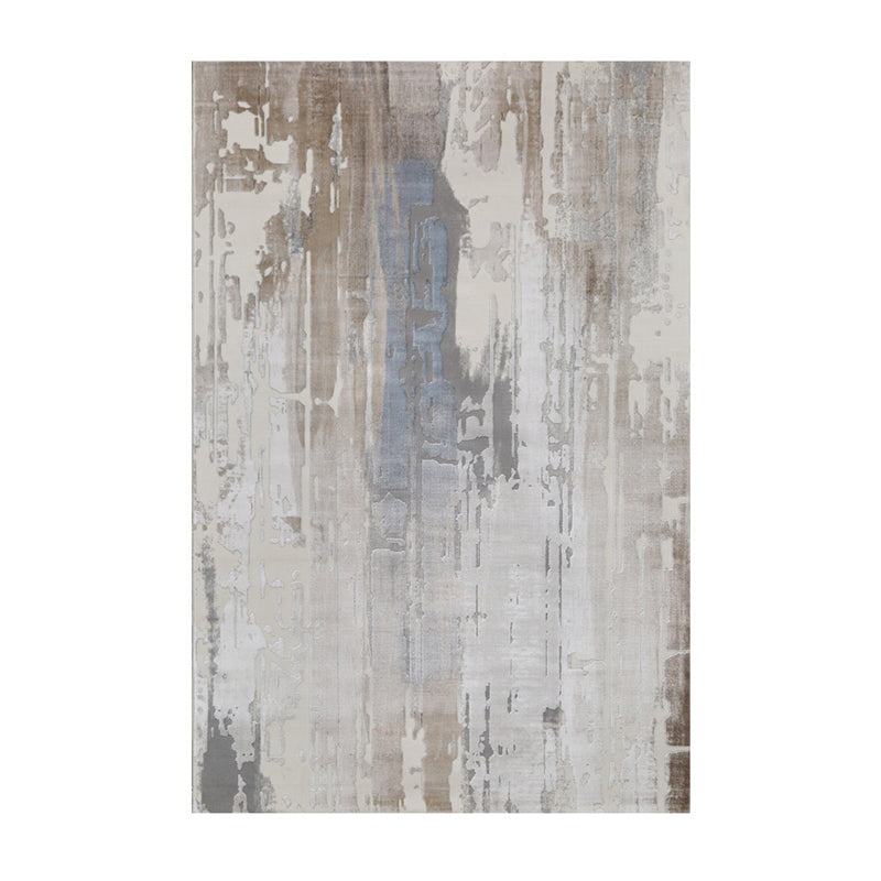 Tapis moderne gris bloc de couleur en Polyester, facile d'entretien, lavable, pour la décoration de la maison