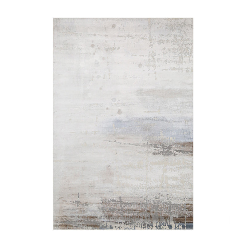 Tapis moderne gris bloc de couleur en Polyester, facile d'entretien, lavable, pour la décoration de la maison