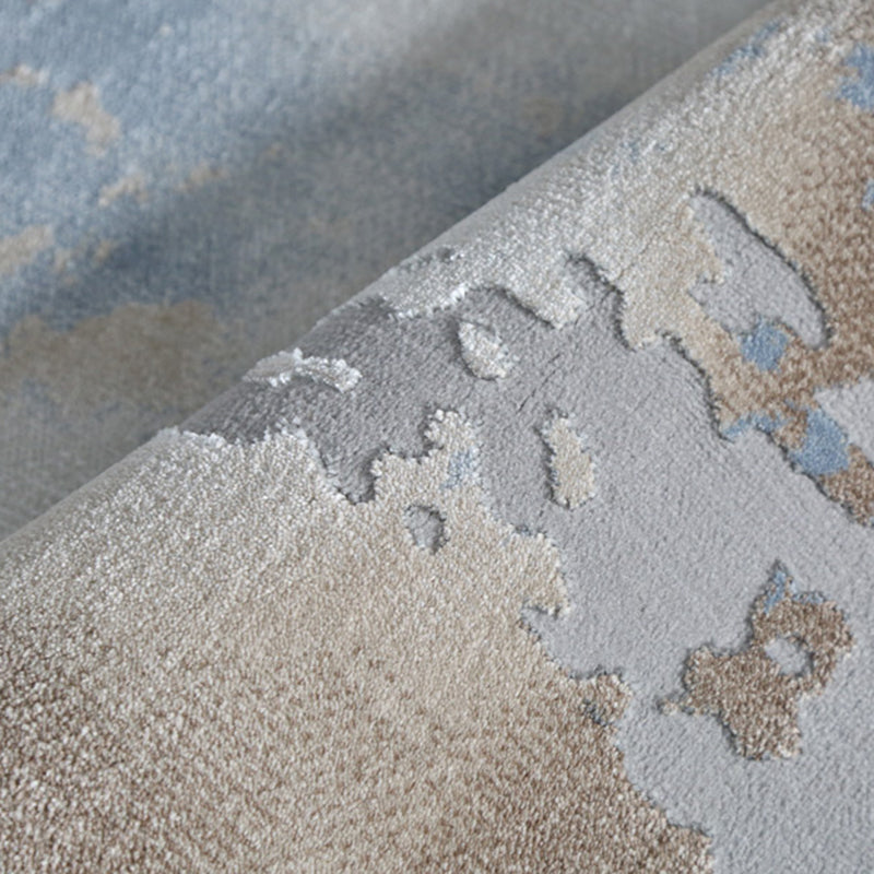 Tapis moderne gris bloc de couleur en Polyester, facile d'entretien, lavable, pour la décoration de la maison