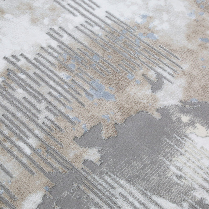 Tapis moderne gris bloc de couleur en Polyester, facile d'entretien, lavable, pour la décoration de la maison