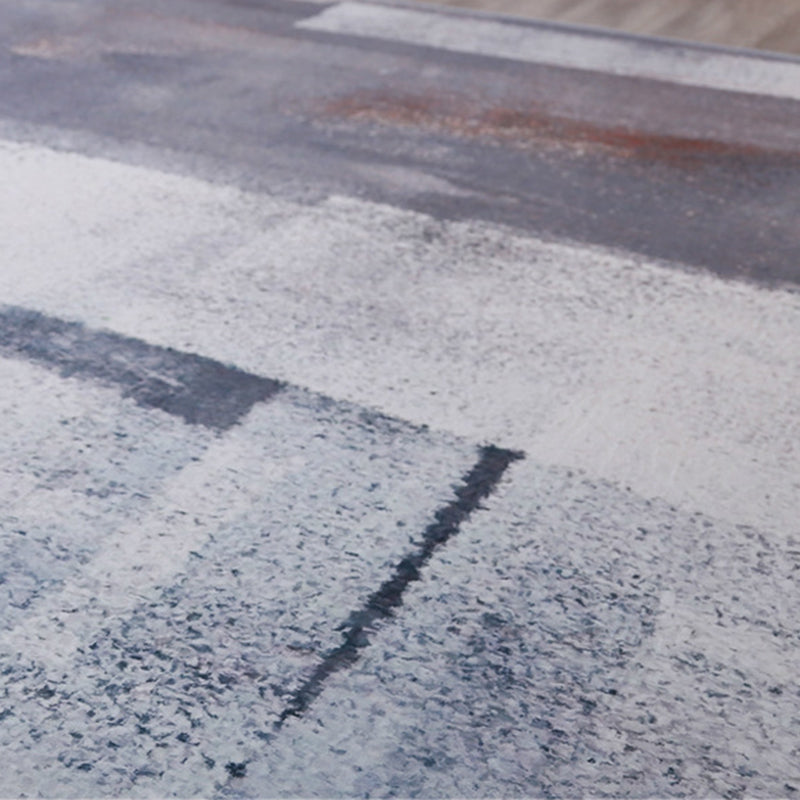 Blue Modern Carpet Polyester Graphic Carpet Washable Carpet for Home Decoration