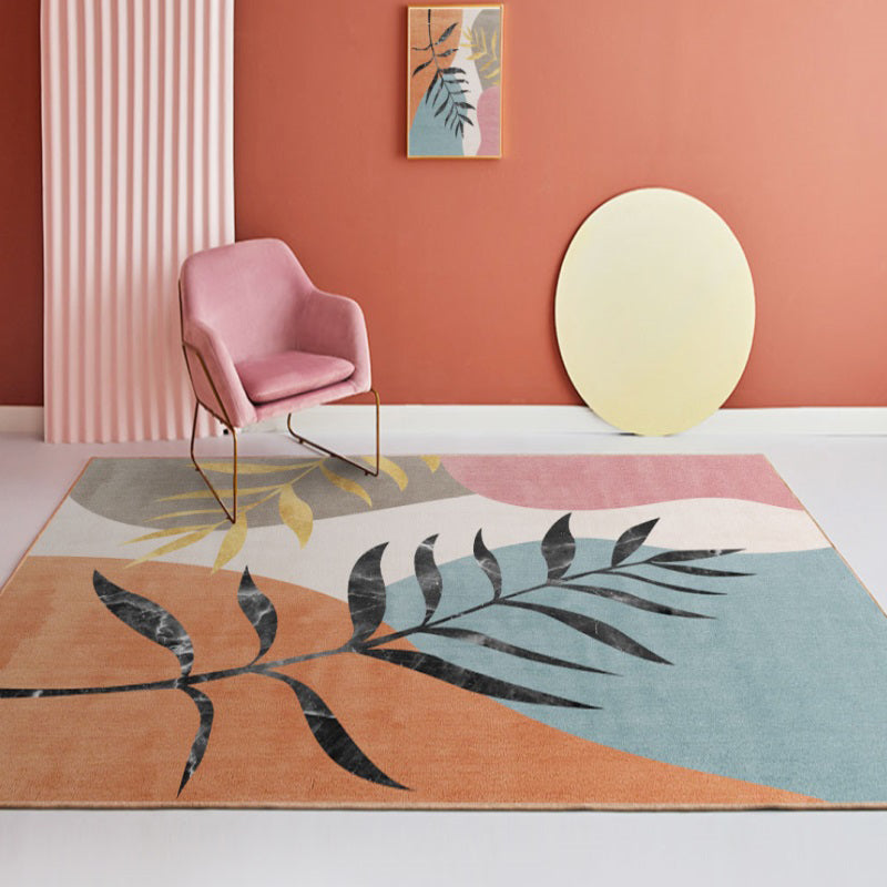Contemporary Flamingos Print Carpet Polyester Area Rug Non-Slip Backing Indoor Carpet for Bedroom