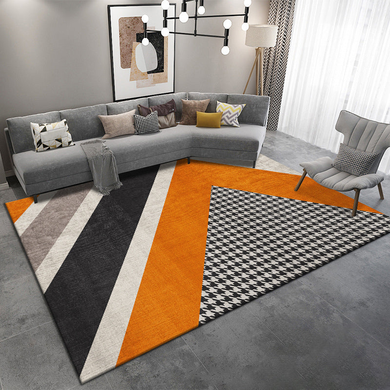 Light Grey Modern Rug Polyester Graphic Indoor Rug Washable Rug for Home Decoration