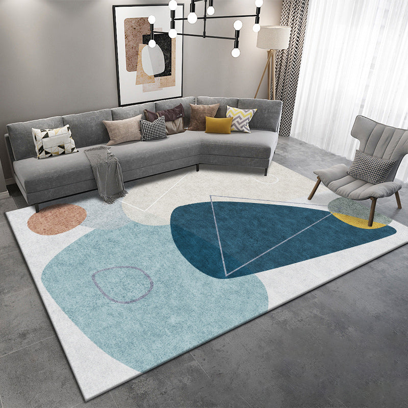 Light Grey Modern Rug Polyester Graphic Indoor Rug Washable Rug for Home Decoration