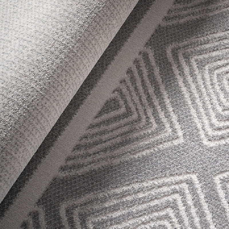 Grey Modern Area Rug Geometric Print Polyester Area Carpet Stain Resistant Rug for Home Decor