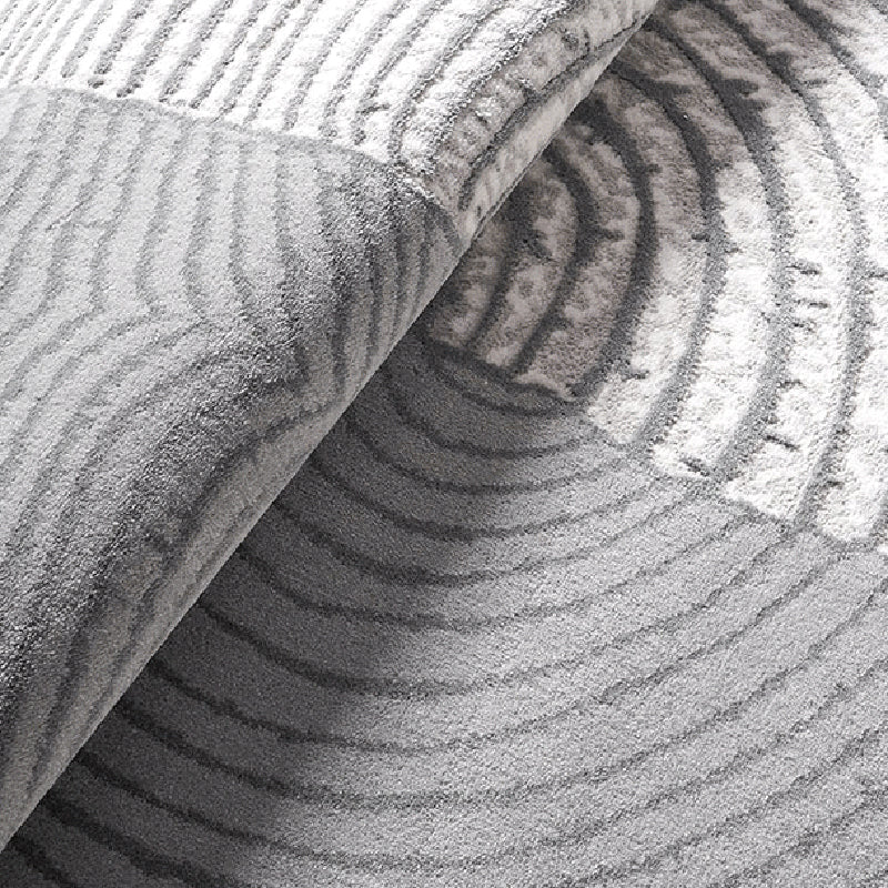 Grey Modern Area Rug Geometric Print Polyester Area Carpet Stain Resistant Rug for Home Decor