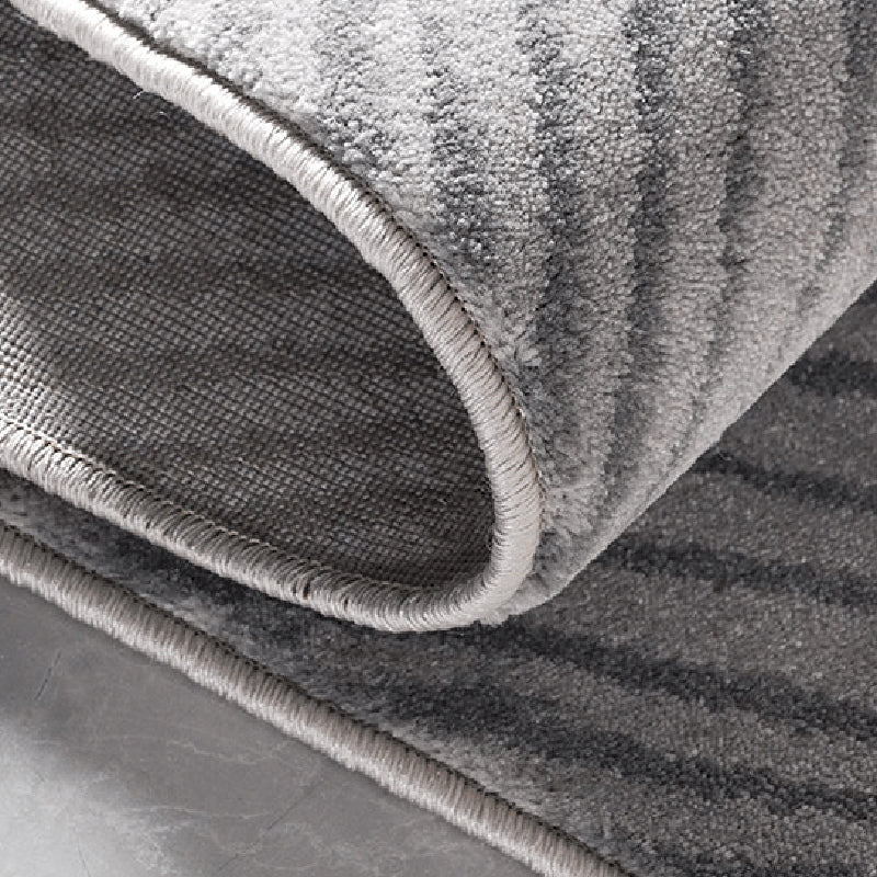 Grey Modern Area Rug Geometric Print Polyester Area Carpet Stain Resistant Rug for Home Decor