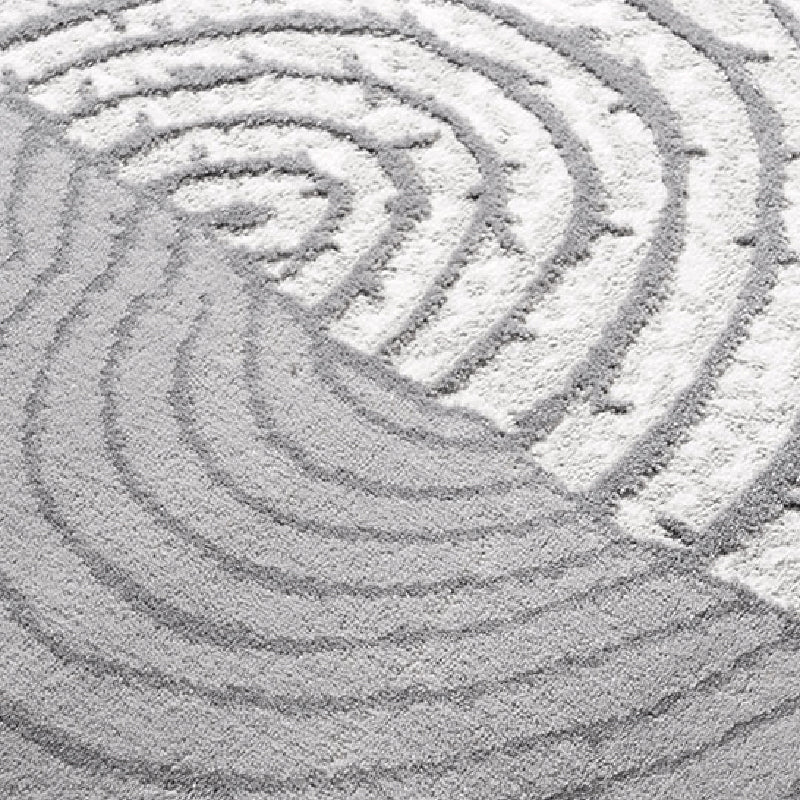 Grey Modern Area Rug Geometric Print Polyester Area Carpet Stain Resistant Rug for Home Decor