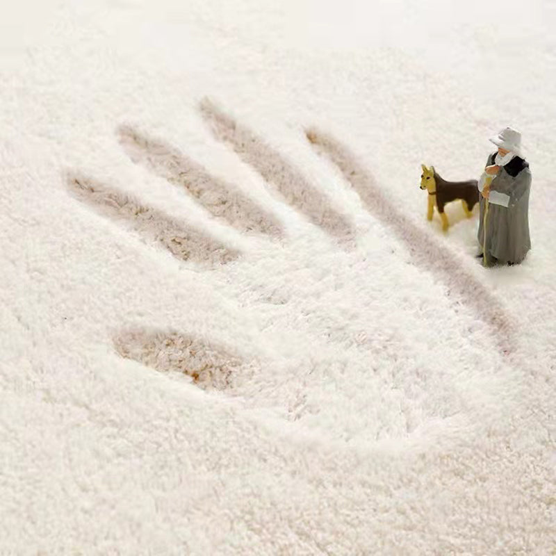 Black Modern Carpet Polyester Color Block Carpet Non-Slip Backing Carpet for Living Room