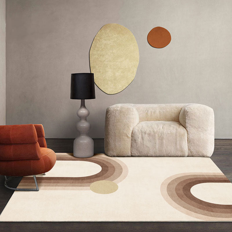 Stylish Modern Area Rug Geometric Pattern Polyester Area Carpet Easy Care Rug for Home Decor