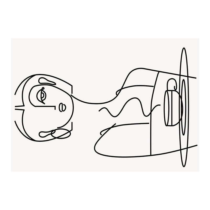 Black Modern Area Carpet Abstract Pattern Polyester Area Rug Non-Slip Backing Rug for Home Decor