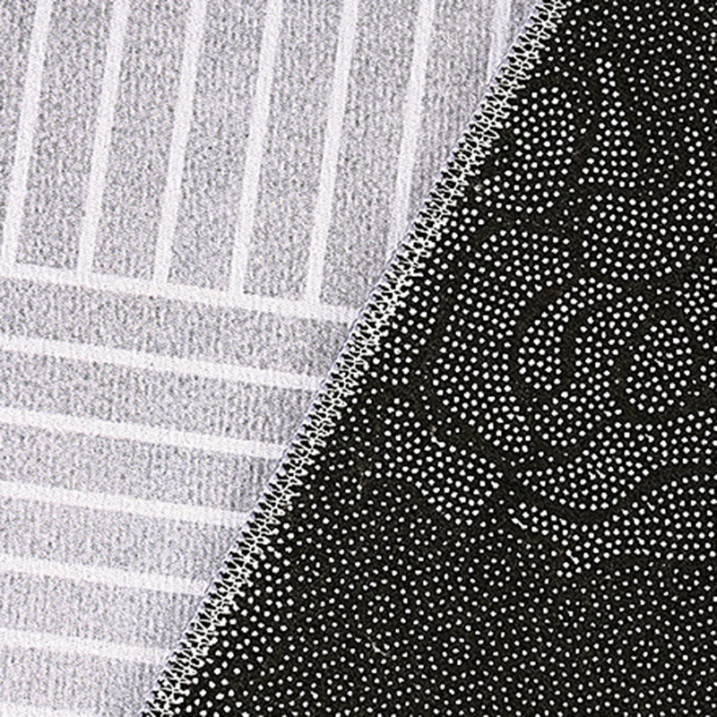 Black Modern Area Carpet Abstract Pattern Polyester Area Rug Non-Slip Backing Rug for Home Decor