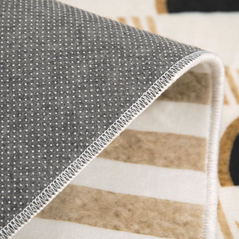 Green Plaid Pattern Area Carpet Modern Polyester Area Rug Non-Slip Backing Rug for Living Room