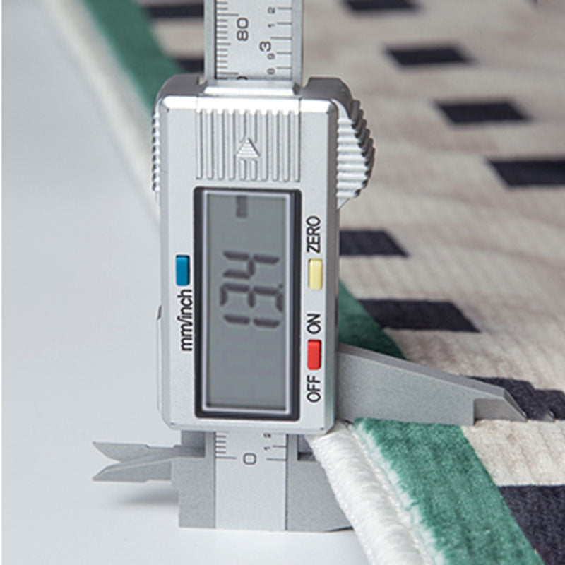 Green Plaid Pattern Area Carpet Modern Polyester Area Rug Non-Slip Backing Rug for Living Room