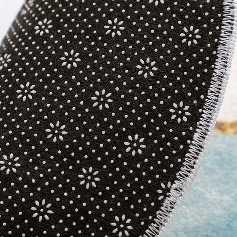 Stylish Modern Area Carpet Color-Blocked Polyester Area Rug Anti-Slip Washable Rug for Living Room