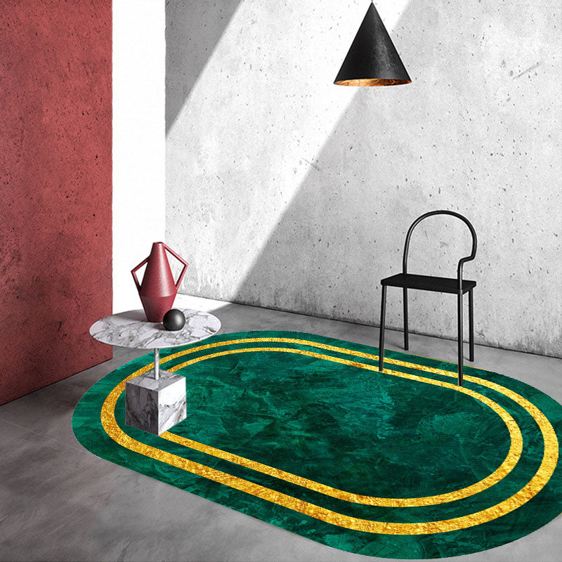 Atrovirens Modern Carpet Polyester Striped Carpet Non-Slip Backing Carpet for Living Room