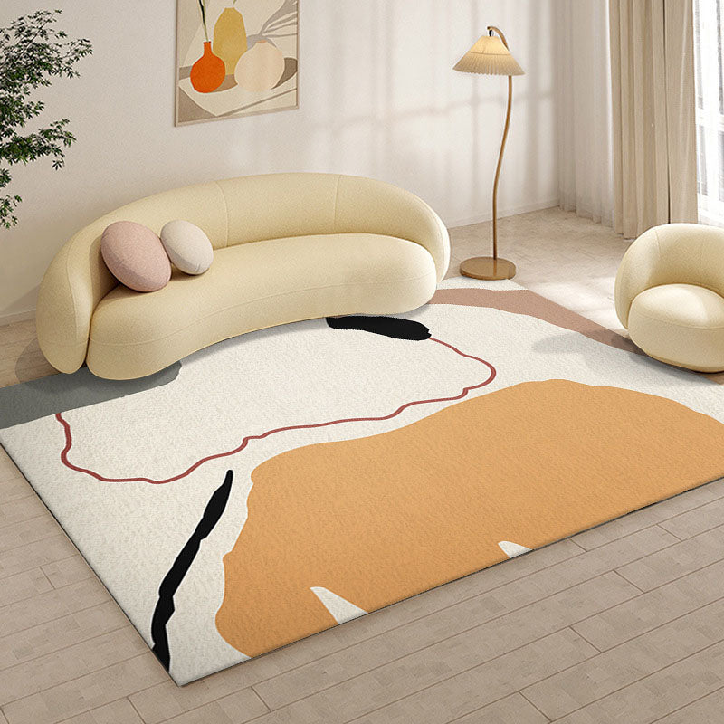 Tapis nordique noir en Polyester, bloc de couleur, lavable, pour la décoration de la maison