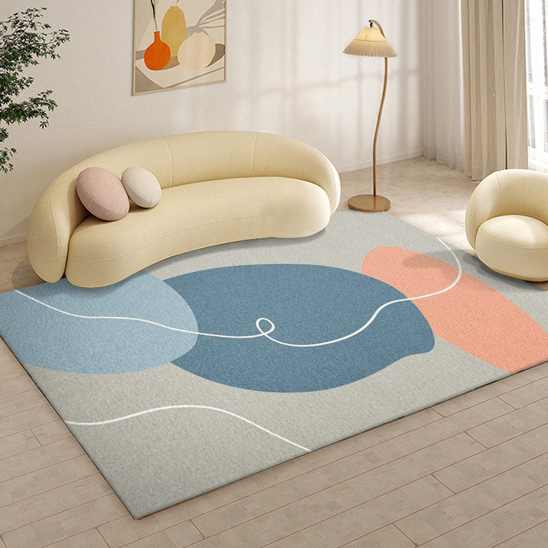 Tapis nordique noir en Polyester, bloc de couleur, lavable, pour la décoration de la maison