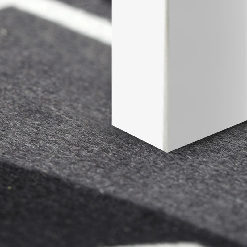 Modern Color Block Area Carpet Blue Polyester Area Rug Non-Slip Backing Rug for Living Room