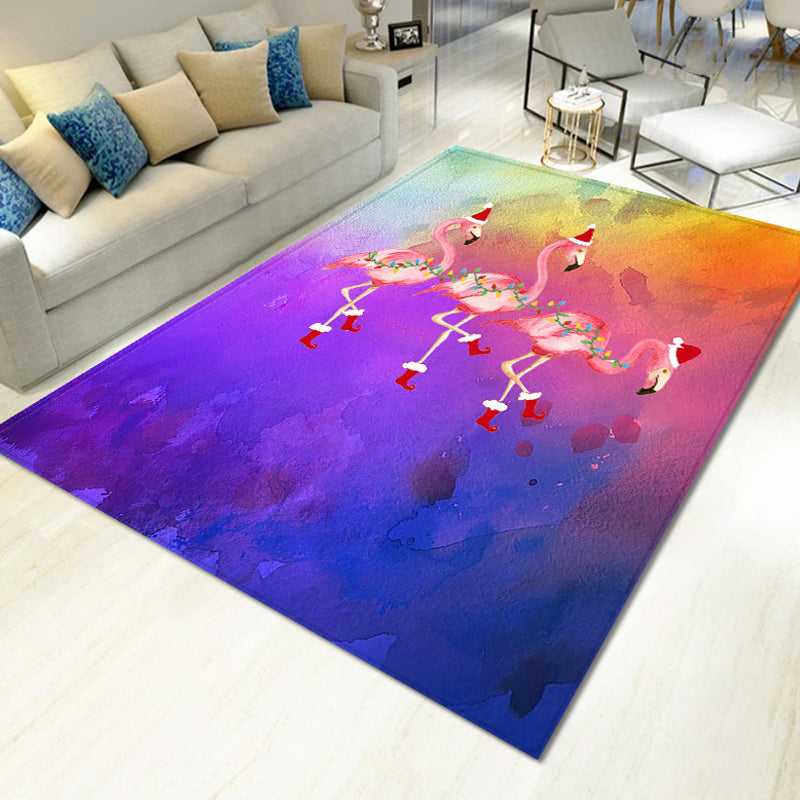 Green Modern Carpet Polyester Tree Carpet Non-Slip Backing Carpet for Home Decor