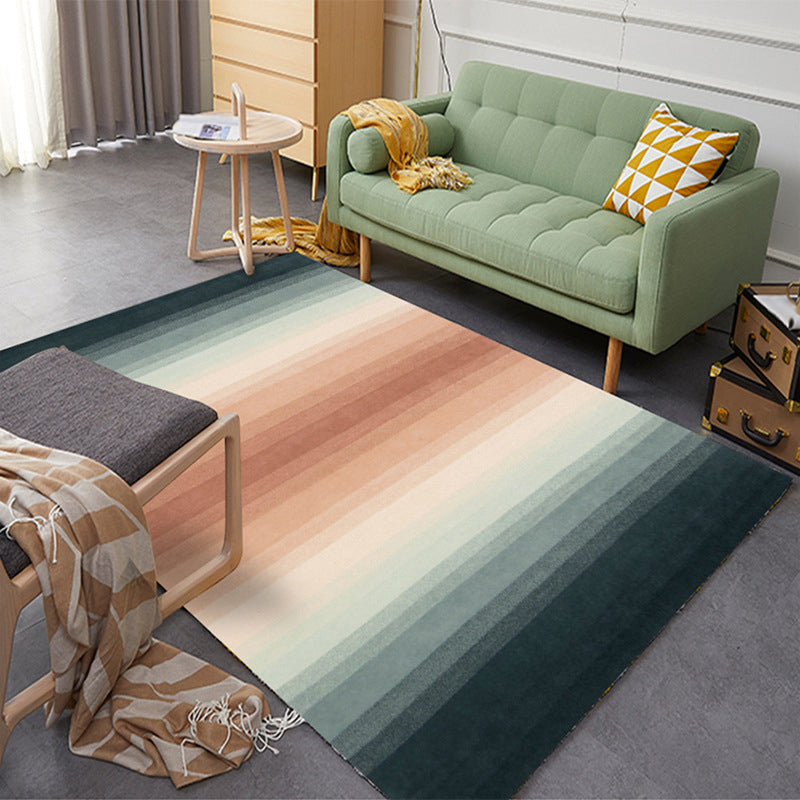 Brown Simple Rug Polyester Gradient Ramp Rug Washable Rug for Living Room