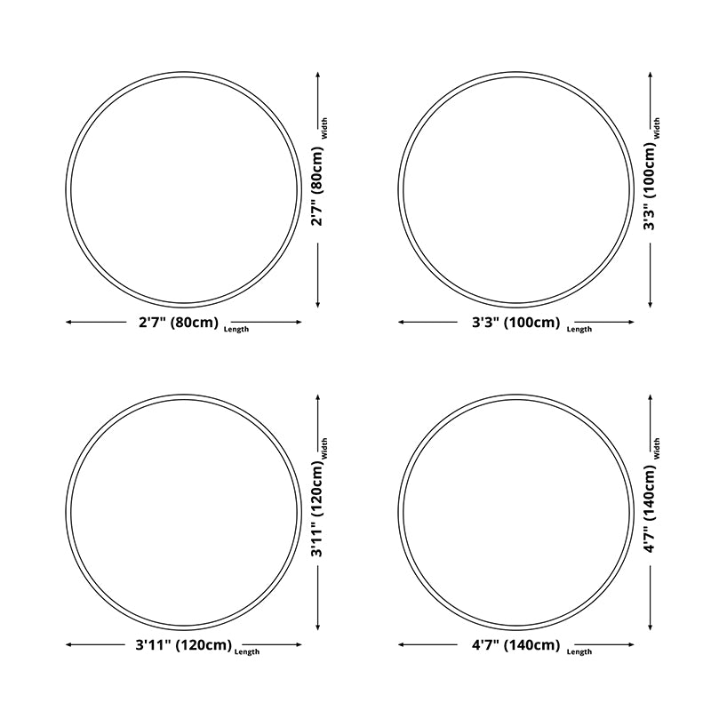 Round Carpet Simple Contrast Panel Area Rug Polyester Stain Resistant Indoor Carpet for Home Decor