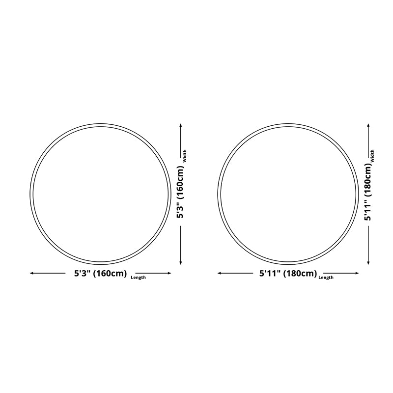 Round Carpet Simple Contrast Panel Area Rug Polyester Stain Resistant Indoor Carpet for Home Decor