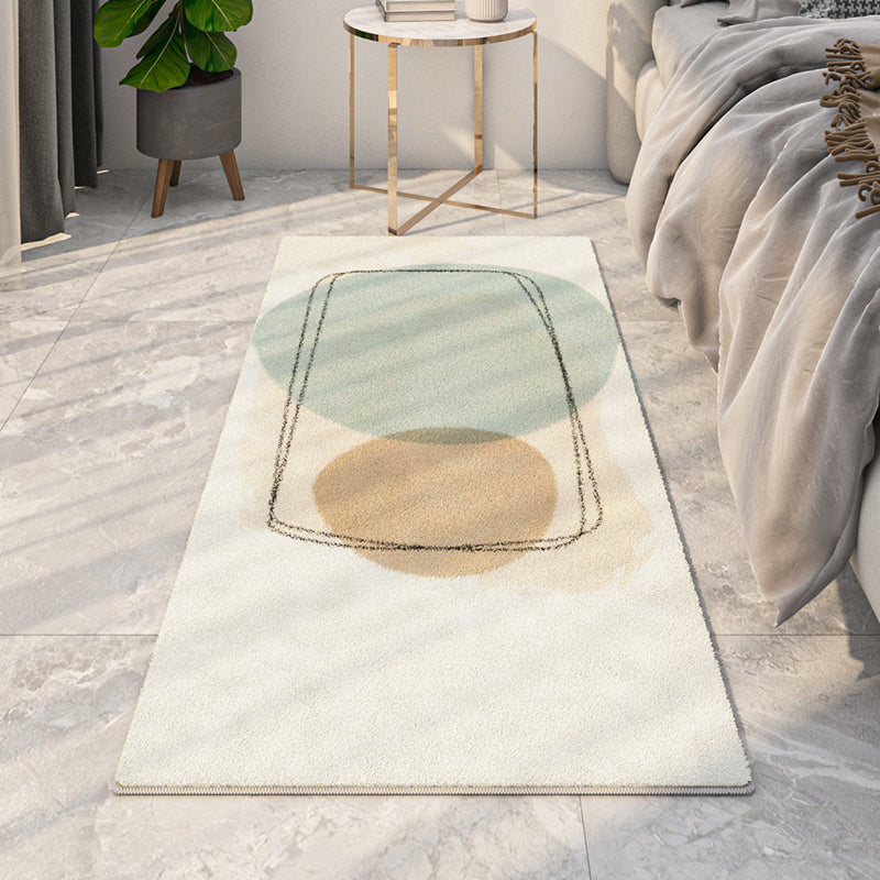 Light Green Modern Carpet Polyester Color Block Carpet Washable Carpet for Living Room